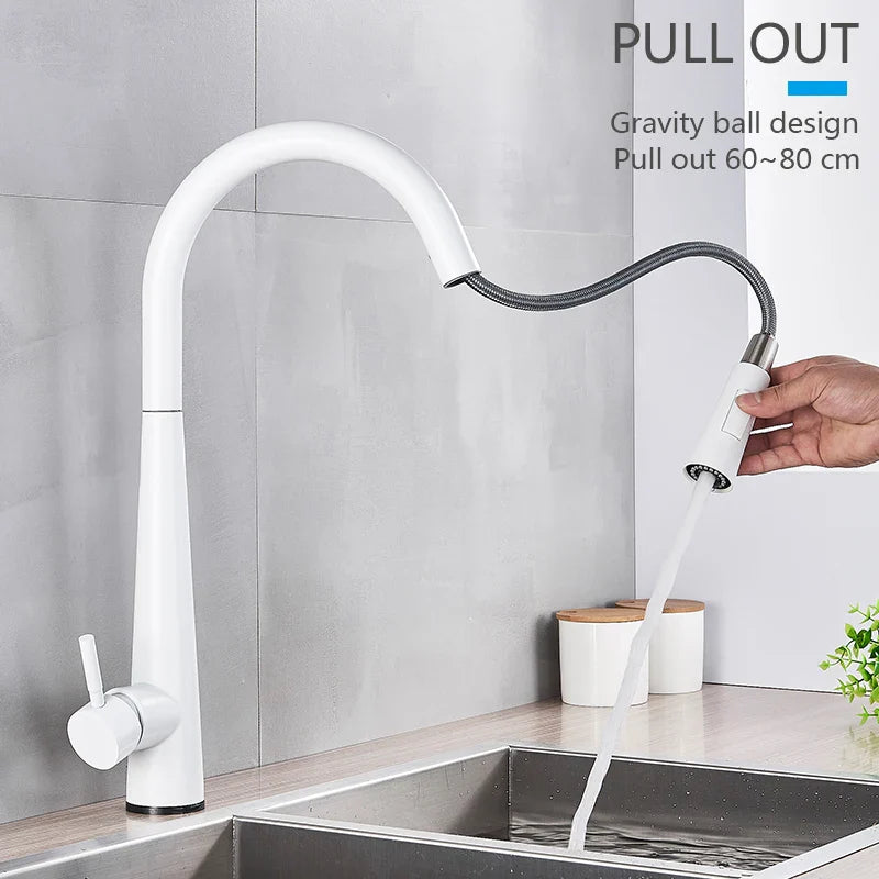 Afralia™ Smart Touch Sensor Kitchen Faucet Pull Out 360 Rotation Hot Cold Mixer Taps