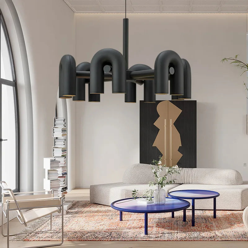 Afralia™ Cirkus LED Metal Chandelier for Kitchen Dining Living Room Bedroom Art Decor