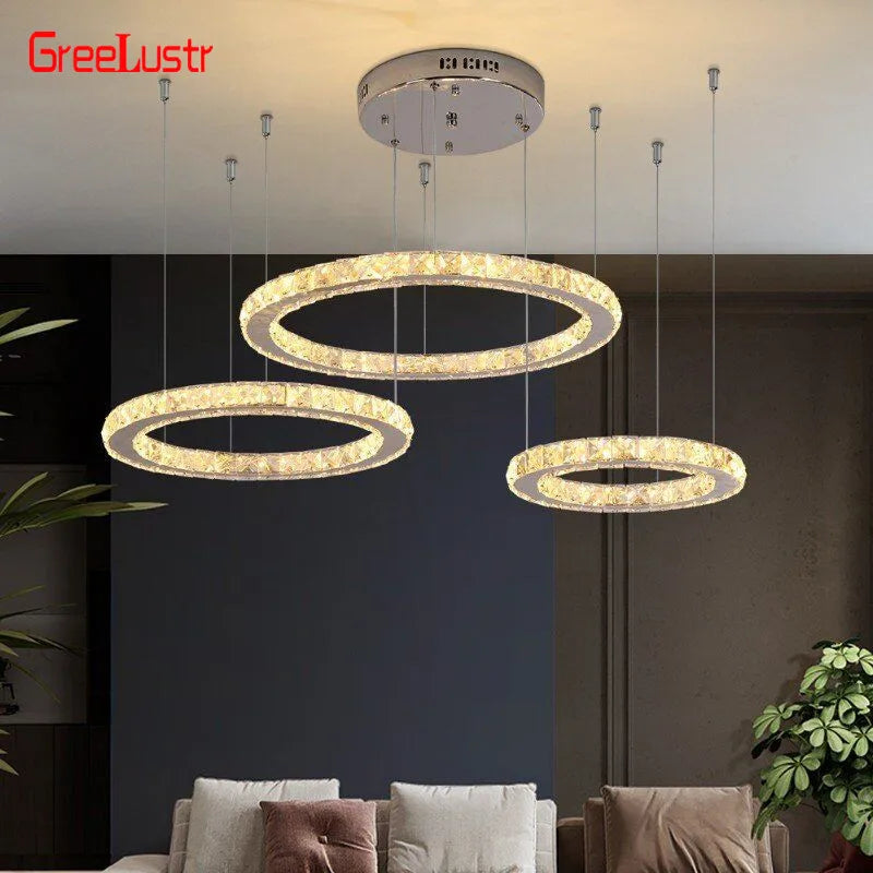 Afralia™ Crystal LED Chandeliers: Modern Pendant Light for Living Room.