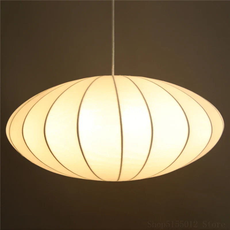 Afralia™ White Silk Pendant Light: Modern Nordic Living Room Decor Fixture
