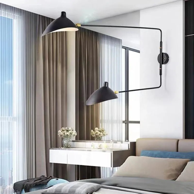 Afralia™ Black Serge Mouille Wall Lamp: Nordic Design, Creative Living Room Decor