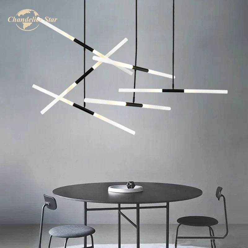 Afralia™ Nordic Iron Glass LED Chandelier Modern Living Room Bedroom Pendant Light