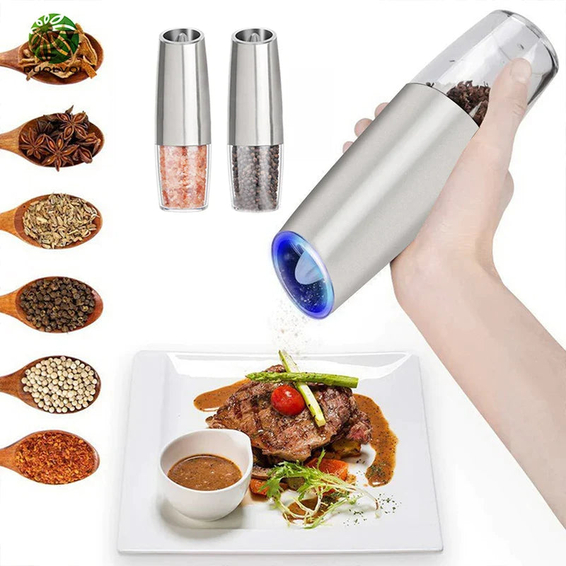 Afralia™ Electric Pepper & Salt Grinder Set: Spice Mills for Kitchen
