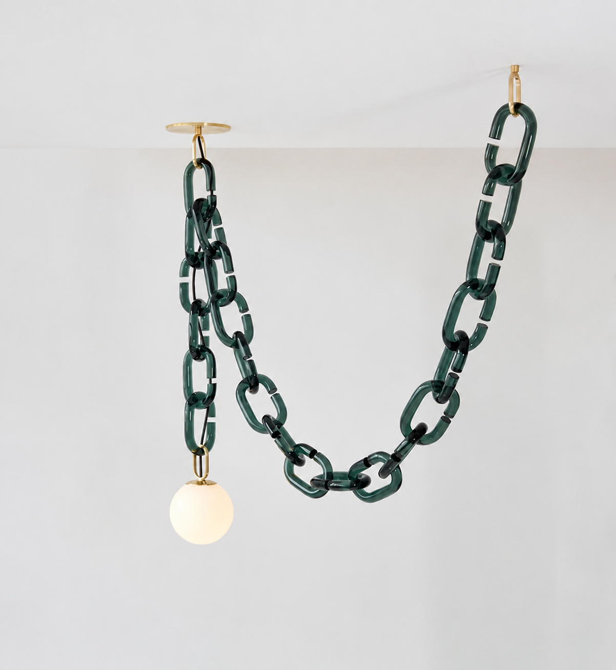 Glass Chain LED Chandelier Pendant Light for Living Room and Bedroom