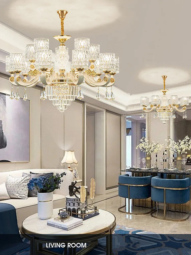 Afralia™ Elegant Crystal Chandelier LED Lights for Luxury Home Decor