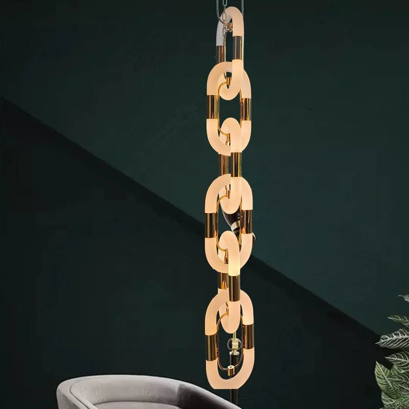 Afralia™ Gold High Ceiling LED Pendant for Trendy Decor in Living Room Villas