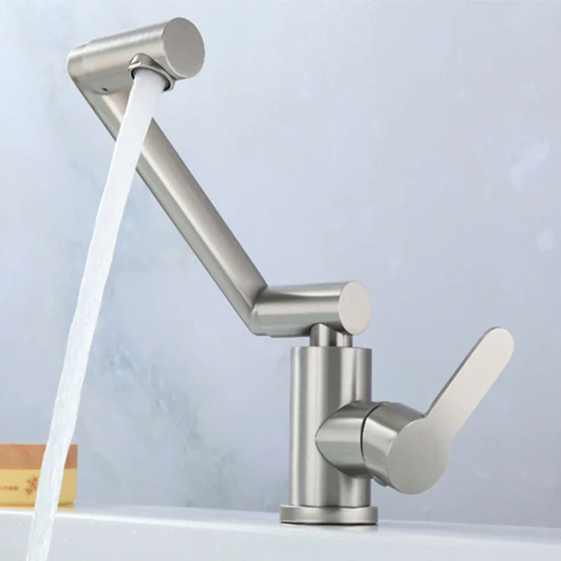 Afralia™ 304 Stainless Steel Bathroom Faucet, Hot & Cold Water, Kitchen Basin, Bathroom Accessories