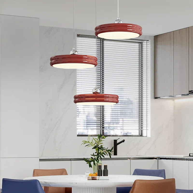 Afralia™ Circular Modern Chandelier Pendant Light Dimmable Indoor Lamp for Dining & Kitchen Island