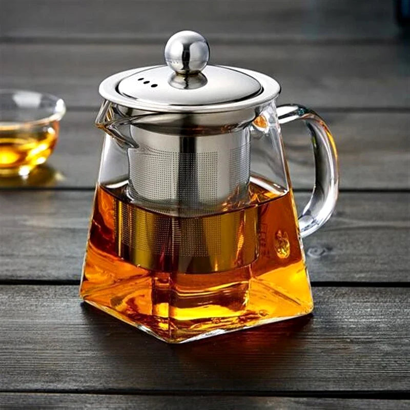 Afralia™ Glass Teapot with Stainless Steel Infuser