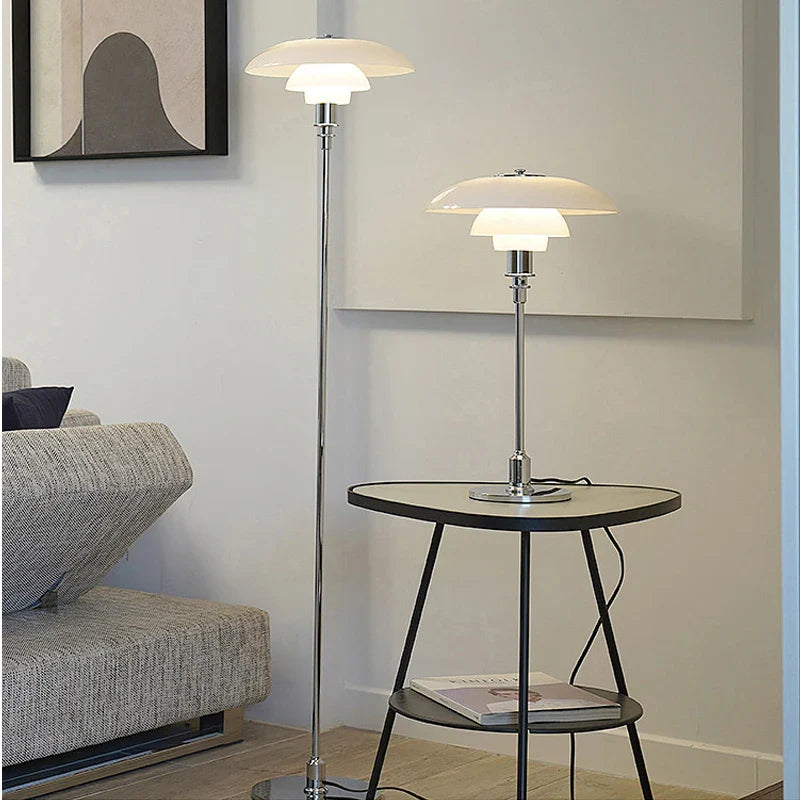 Afralia™ Glass Shade LED Floor Lamp for Living Room, Bedroom - Nordic Minimalist Retro Style