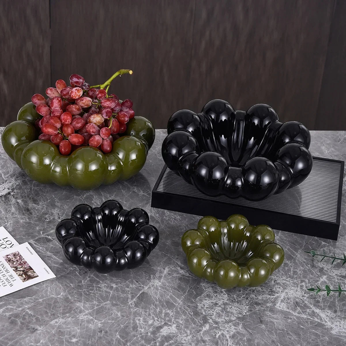 Afralia™ Ceramic Fruit Plate Flower Tray Home Decoration Storage Container