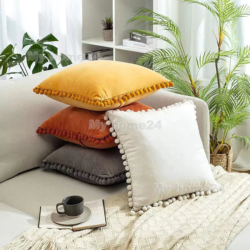Afralia™ Soft Home Throw Pillowcase 45*45cm Solid Color Decoration