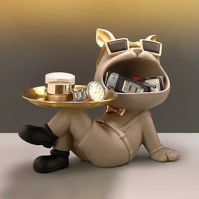 Afralia™ French Bulldog Resin Statue for Stylish Living Room Decor