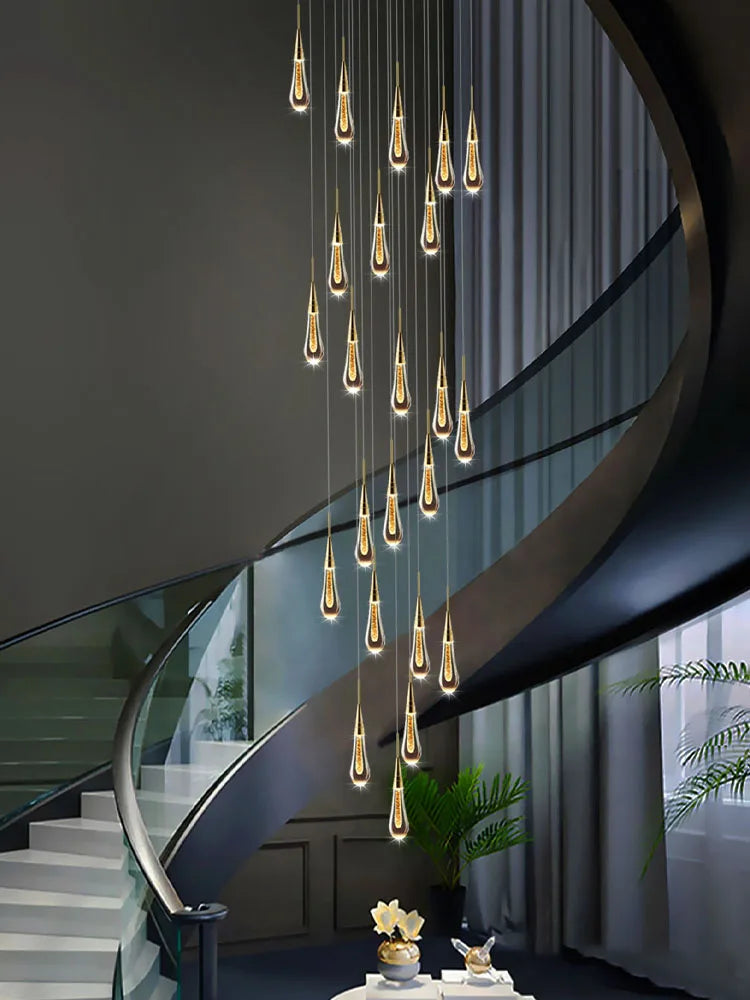 Afralia™ Crystal Pendant Chandelier for High Ceilings