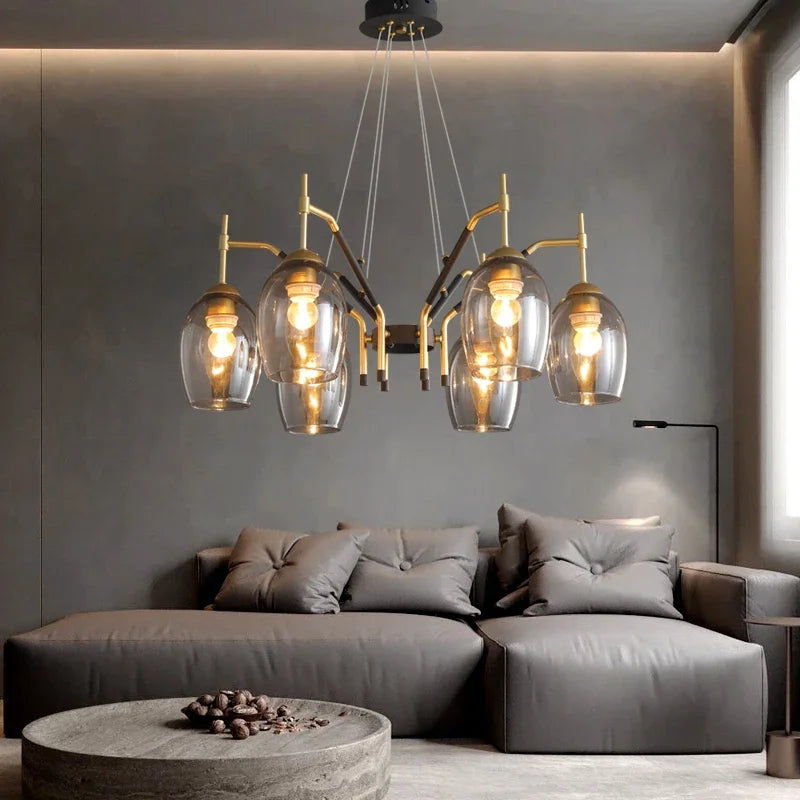 Afralia™ Vintage LED Farmhouse Chandelier Nordic Pendant Lamp for Living Room Hall Bedroom