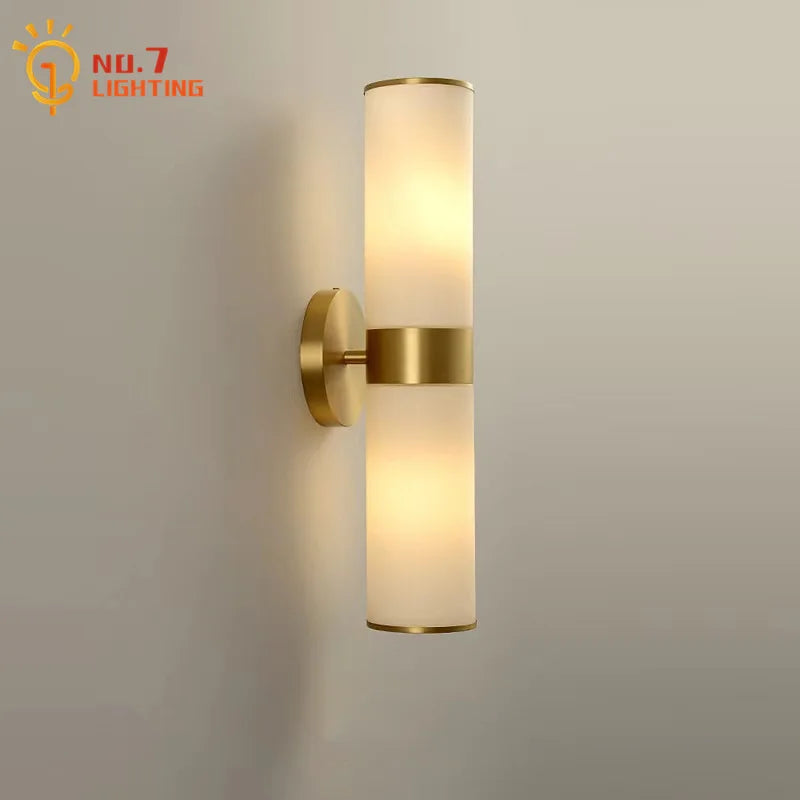 Afralia™ Modern Designer Copper Wall Lamp LED E27 Gold Lustre for Living Room Staircase