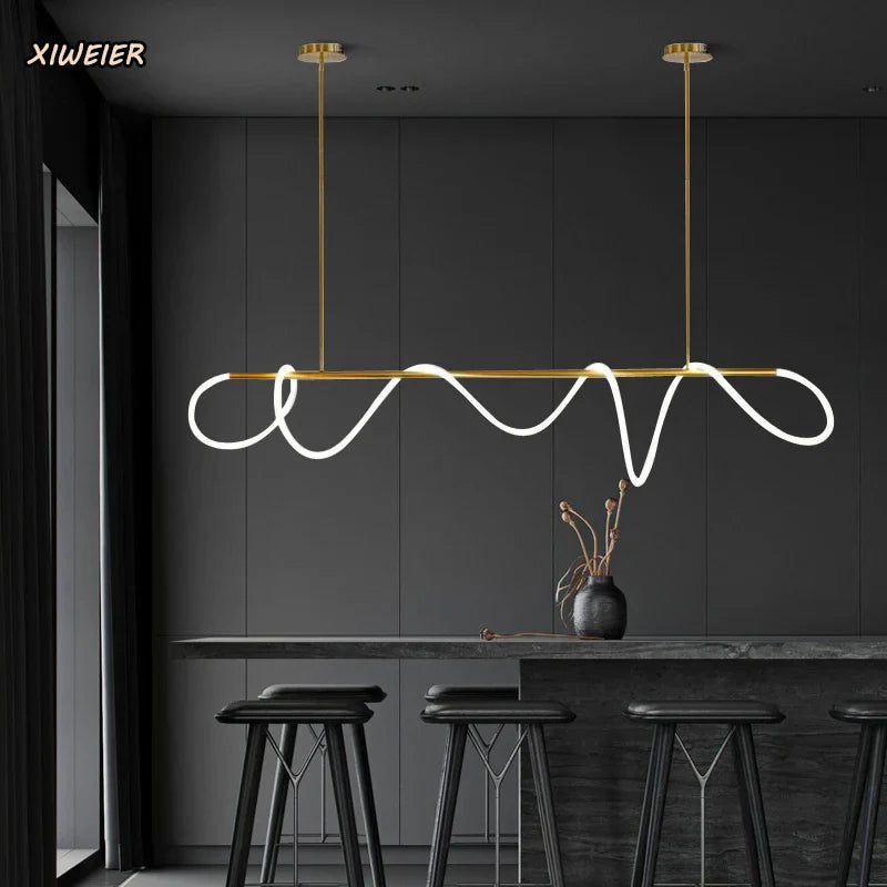 Afralia™ Nordic Light Luxury Chandelier Creative LED Bar for Living Room and Study Desk