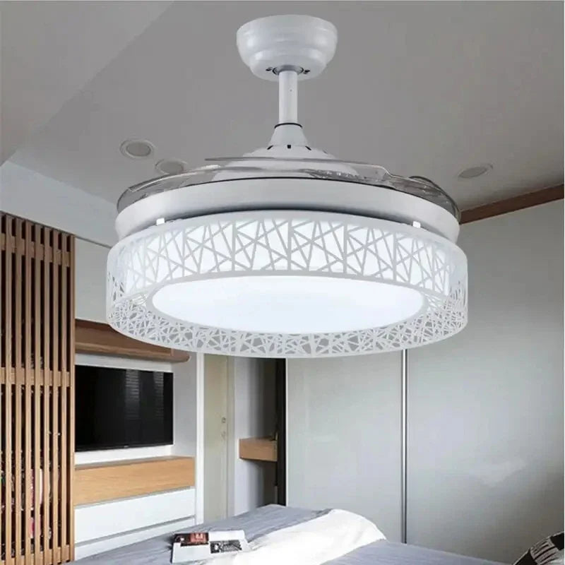 Afralia™ Gold Ceiling Fan Lights Remote Control 36/42inch Dining Bedroom Living Luminaria