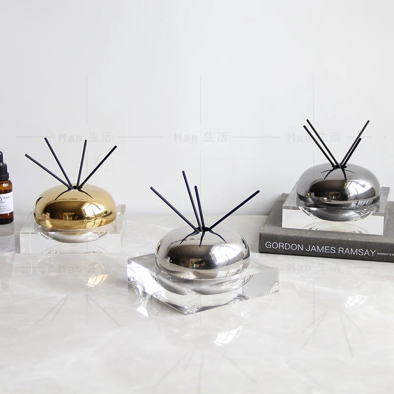 Afralia™ Golden Geometry Aromatherapy Diffuser - Room Decoration Figurine