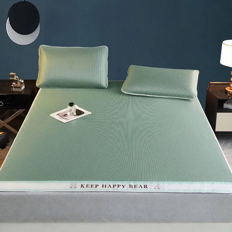 Afralia™ 1800D Cooling Fibres Bed Mat & Pillowcases Set for Summer Nights