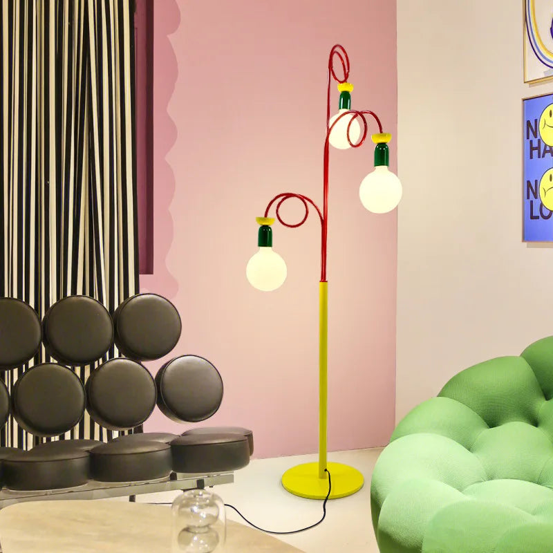 Afralia™ Colorful LED Floor Lamp: Creative Memphis Art Design for Kids Room, Bedroom, Parlor & Shop