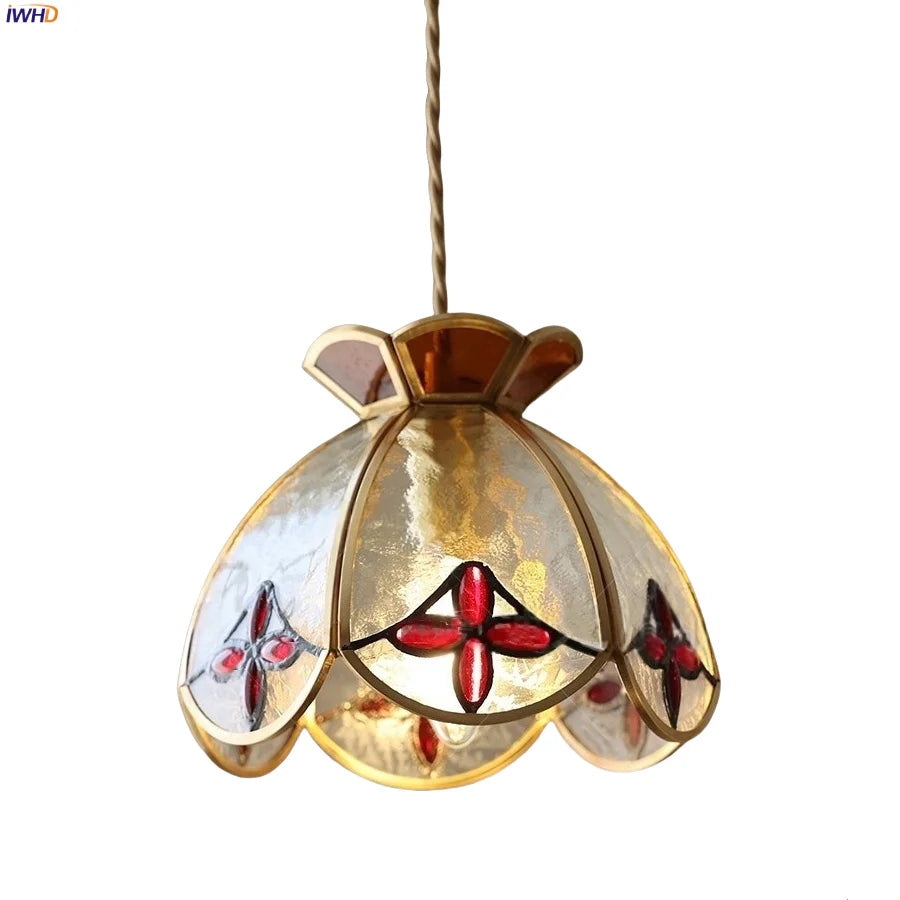 Afralia™ Crown Diamond Glass Pendant Lamp, LED Modern Hanging Light