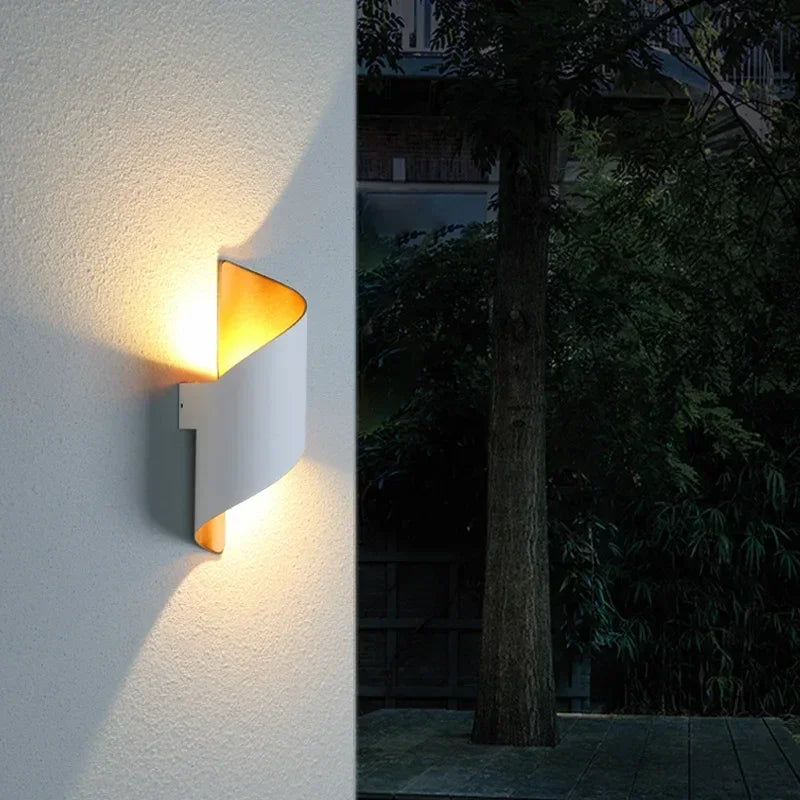 Afralia™ Aluminum Outdoor Wall Lamp with Spiral Up and Down Light