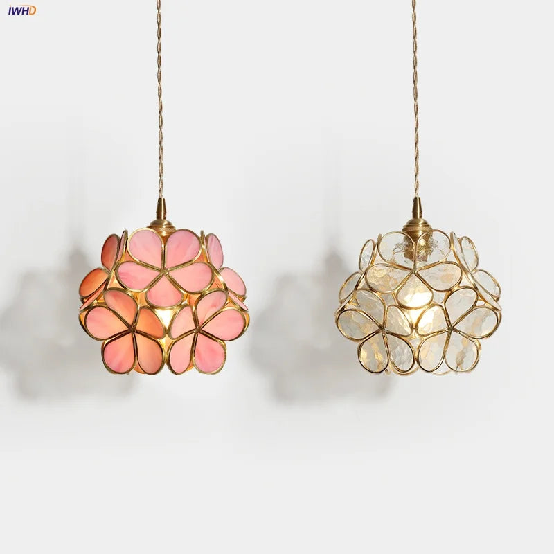 Afralia™ Flower Glass LED Pendant Lights - Modern Luxury Nordic Design