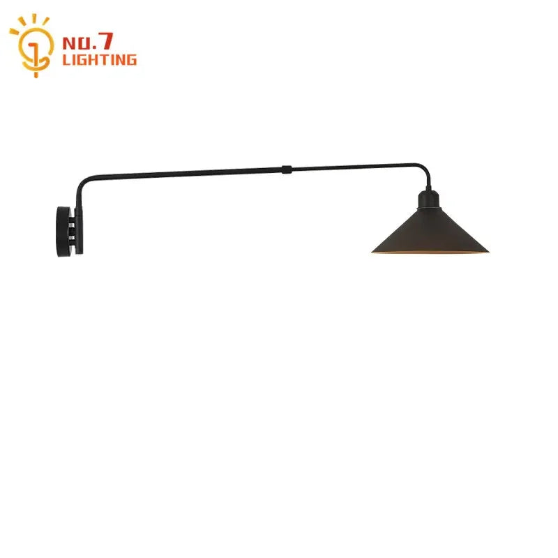 Afralia™ Industrial Telescopic Swing Arm Wall Lamp for Decorative Living Spaces