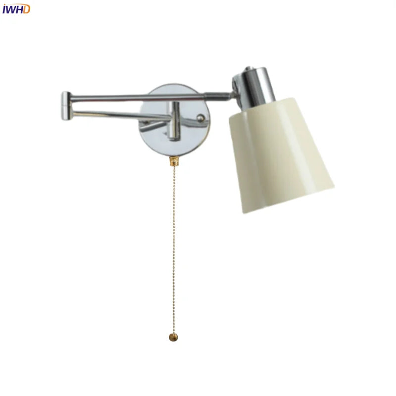 Afralia™ Cream LED Swing Arm Wall Lamp for Living Room Bedroom Mirror Stair Light