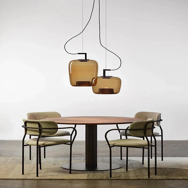 Afralia™ Nordic Glass Pendant Light: Minimalist LED Decor for Home, Cafe, Dining Room