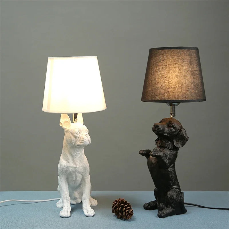 Afralia™ Nordic Puppy LED Table Lamp, Modern Decorative Bedroom Light Fixture