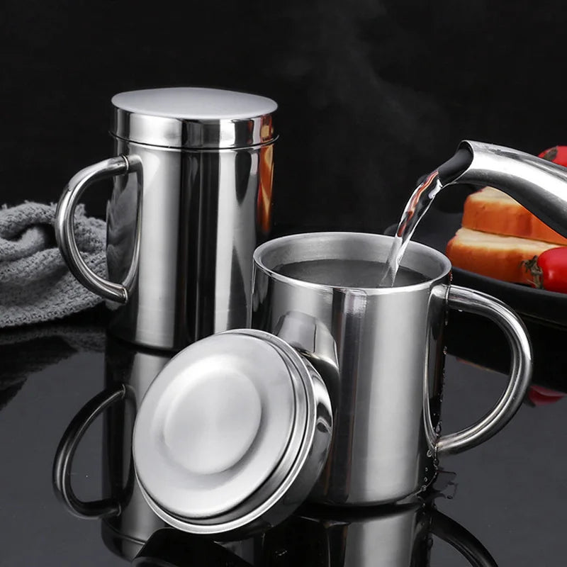 Afralia™ Double Wall Stainless Steel Coffee Mug for Home & Travel