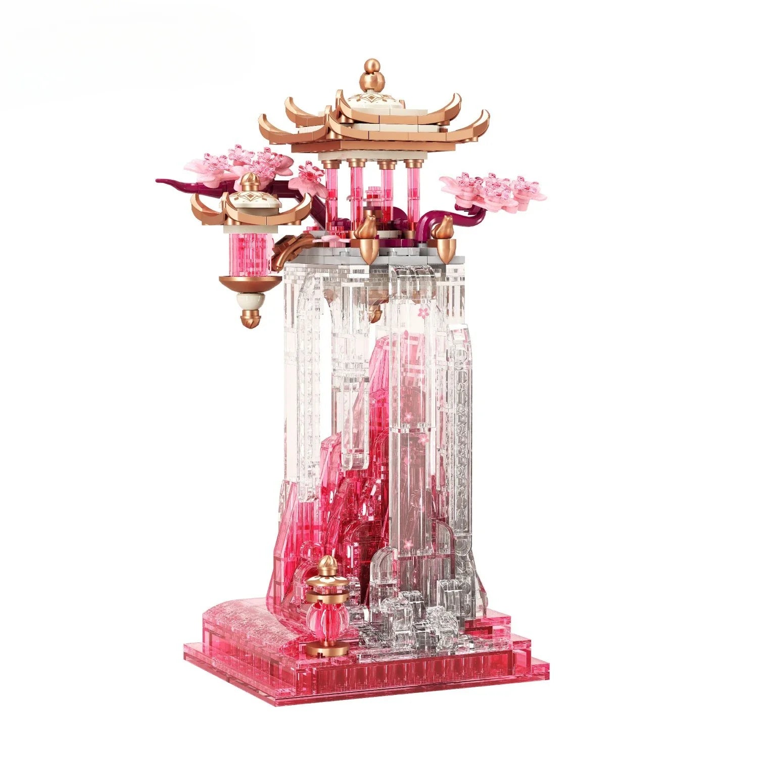 Afralia™ Dream Glass Fu Yue Pavilion Ornament: Ancient Style Indoor Decor for Special Occasions