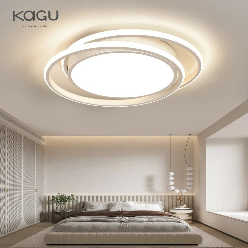 Afralia™ Modern LED Round Chandelier Black Gold Ceiling Lamp for Living Room Bedroom Kitchen