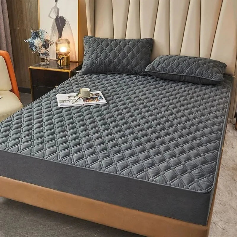 Afralia™ Soft Anti-Slip Fitted Bed Sheet with Thick Stitching – Cozy, Machine Washable Mattress Cover