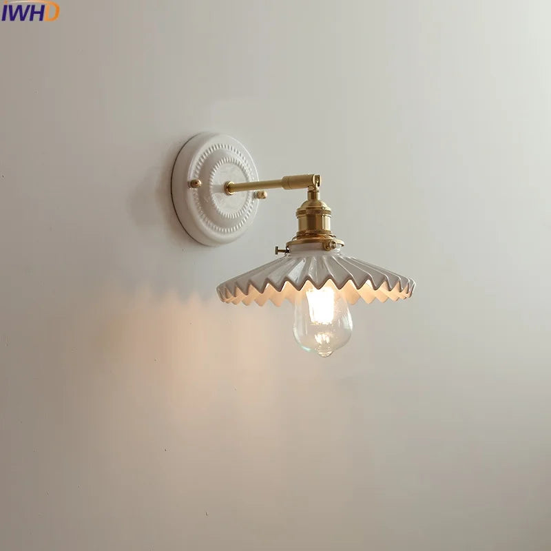 Afralia™ Nordic Style LED Wall Lights Ceramic Bedroom Living Room Modern Lamparas