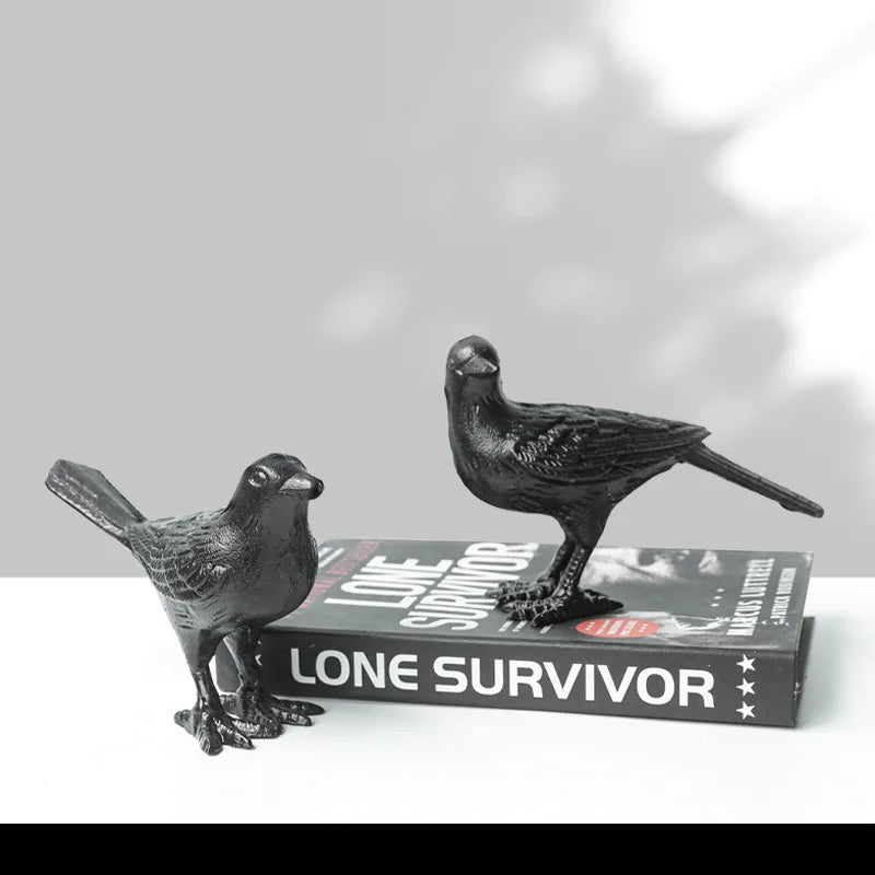 Afralia™ Cast Iron Bird Decoration: Elegant Home & Living Room Décor