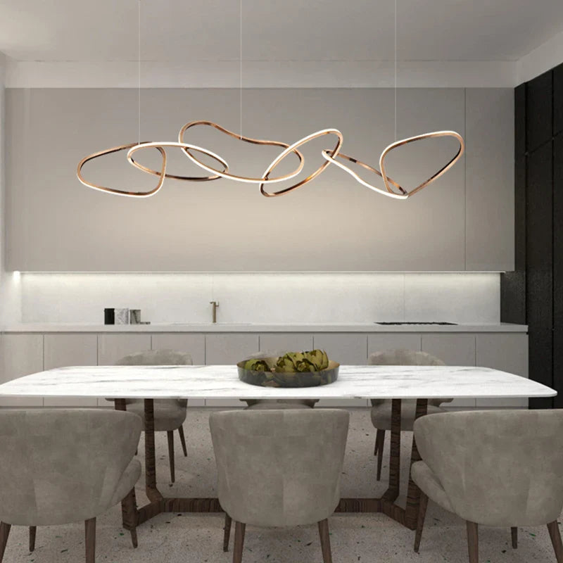 Afralia™ Oval LED Ceiling Chandelier for Bedroom Living Room Dining, Nordic Minimalist Design