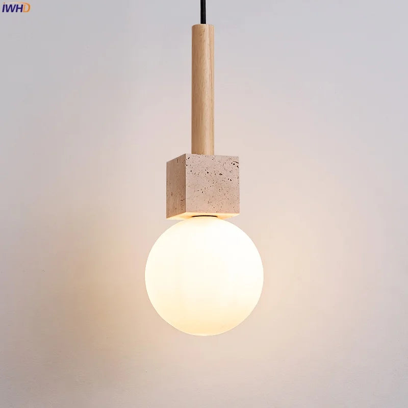 Afralia™ White Glass Ball LED Pendant Lights Nordic Modern Hanging Lamp