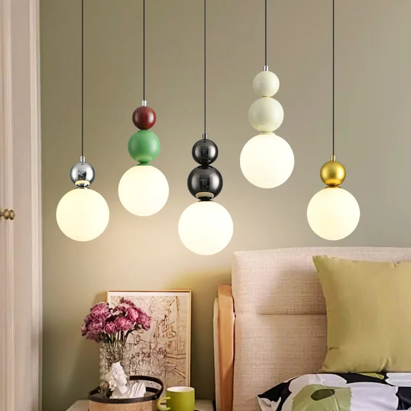 Afralia™ Nordic Macaroon Pendant Light for Bedroom and Living Room LED Hanging Lamps