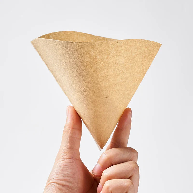 Afralia™ Coffee Filter Paper Drip 01 02 Espresso Natural Cone-Shape for Barista Mocha Pot
