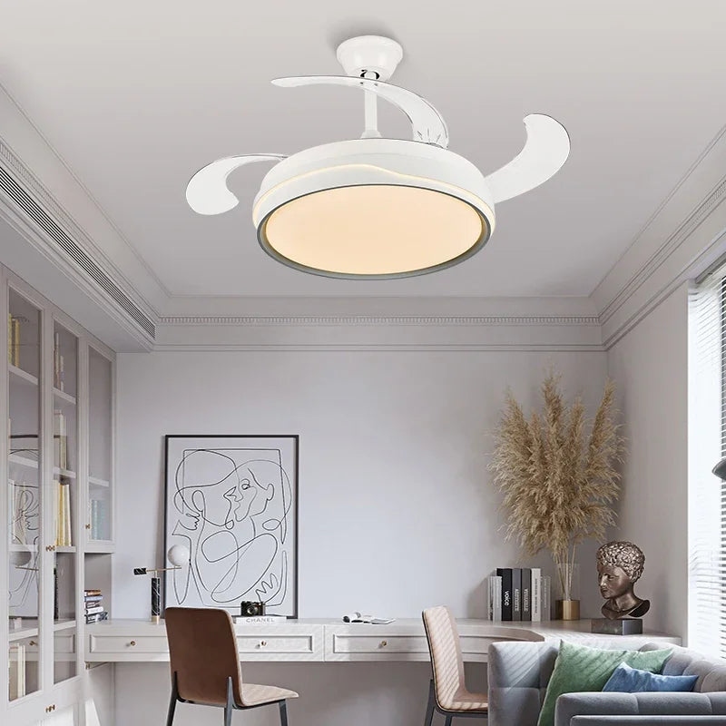 Afralia™ Ceiling Fan Light Remote Control LED Lamp for Bedroom, Dining Room Home Appliance