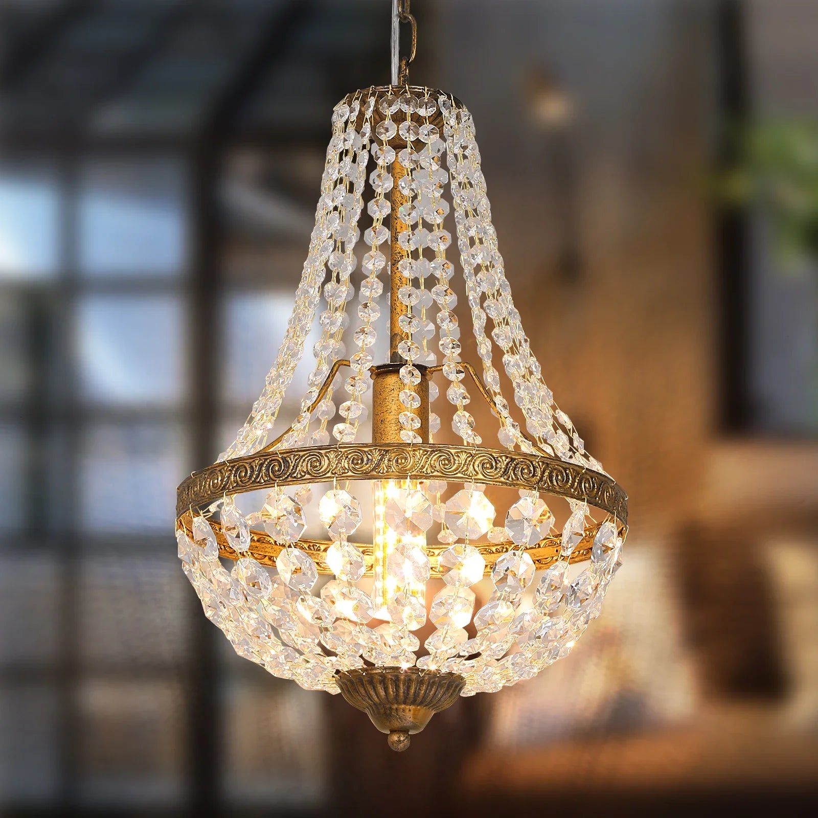 Afralia™ Luxury Crystal Basket Chandelier Pendant Light - Nordic Living Decor Fixture