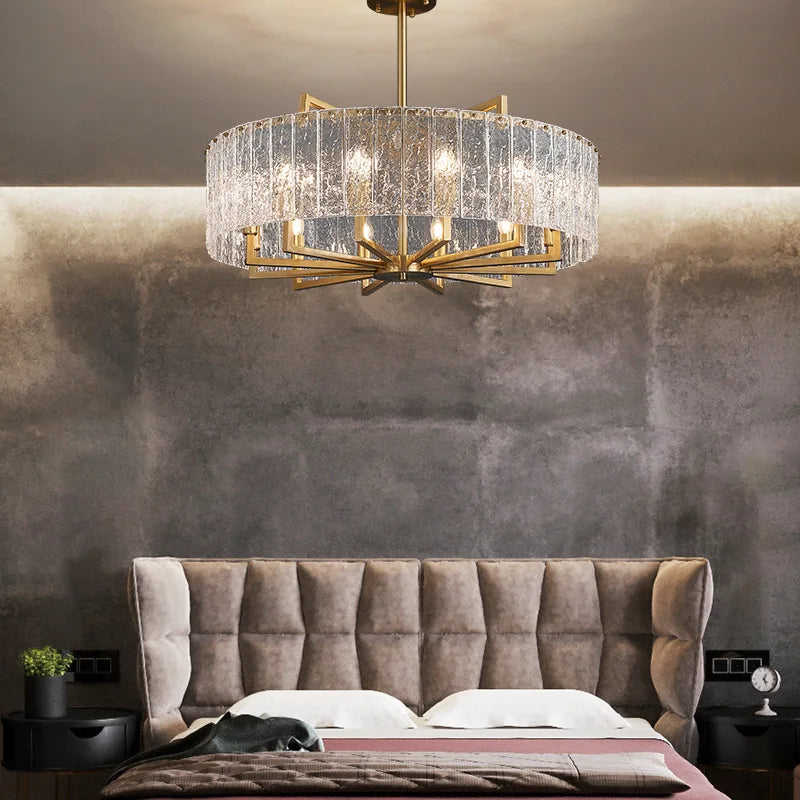 Afralia™ Water Ripple Glass Chandelier: Elegant LED Lighting Fixture for Luxury Home Decor