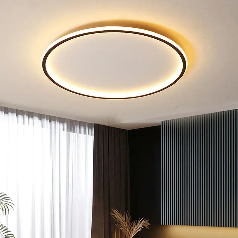 Afralia™ Nordic Round LED Ceiling Chandelier - Modern Living Dining Room Lighting