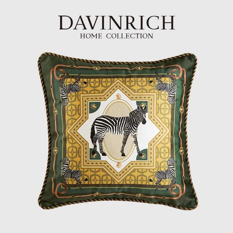 Afralia™ Zebra Forest Retro Throw Pillow Covers for Bedchamber & Living Room