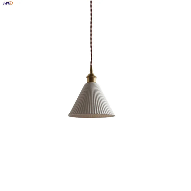 Afralia™ White Ceramic LED Pendant Light | Adjustable Nordic Modern Home Decor Hanging Lamp