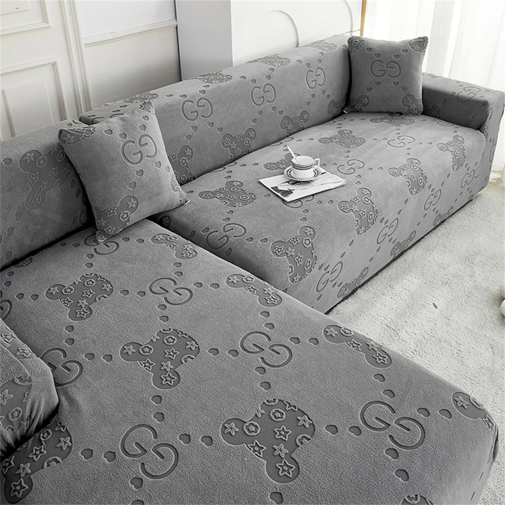 Afralia™ Thick Velvet Sofa Cover: 1/2/3/4 Seats Stretch Slipcover Protector
