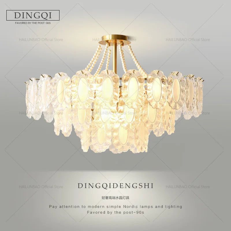 Afralia™ Cream Wind Crystal Chandelier - Elegant French Design for Luxury Living Spaces